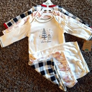 NWT 3 Pack Organic Cotton Winter Christmas Baby Sleeper night gowns Long sleeve